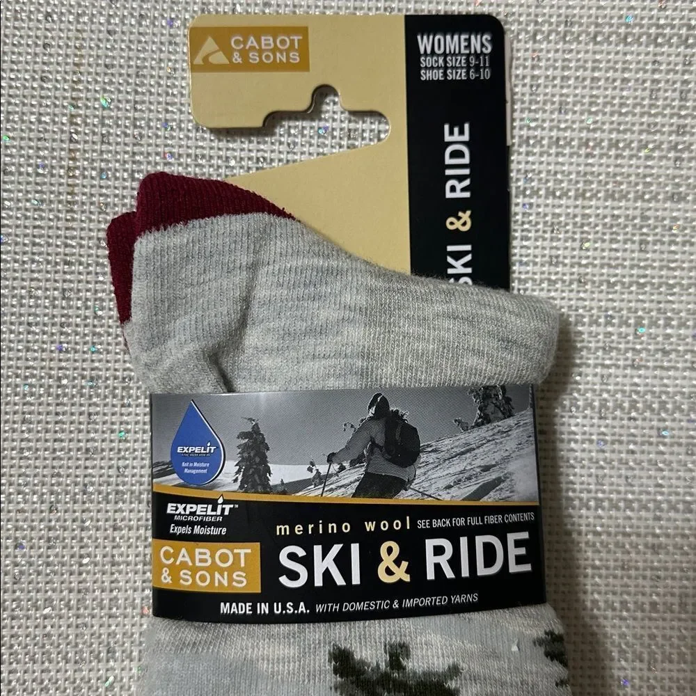 CABOT & SONS SKI & RIDE Merino Wool Heavy Knit Blend Knee High Socks